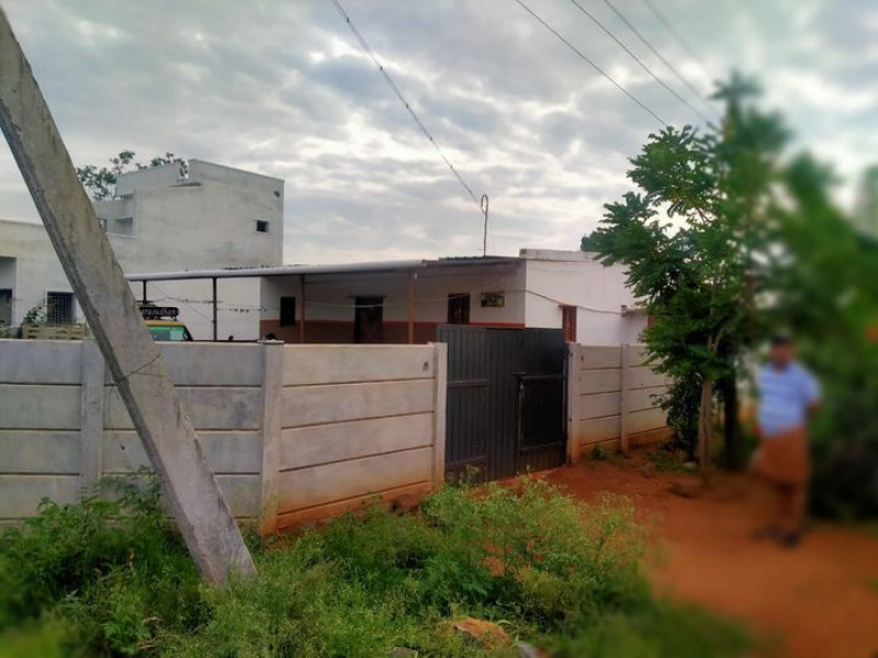 2 room cement sheet house with garden land for sale