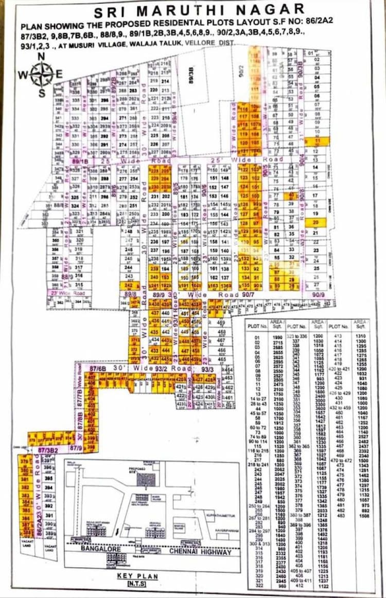 Plots for Sale in Walajapet